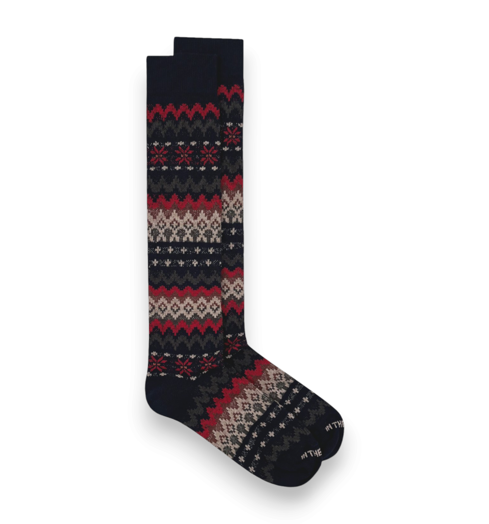 In The Box Calze Fair Isle Blu Rosso