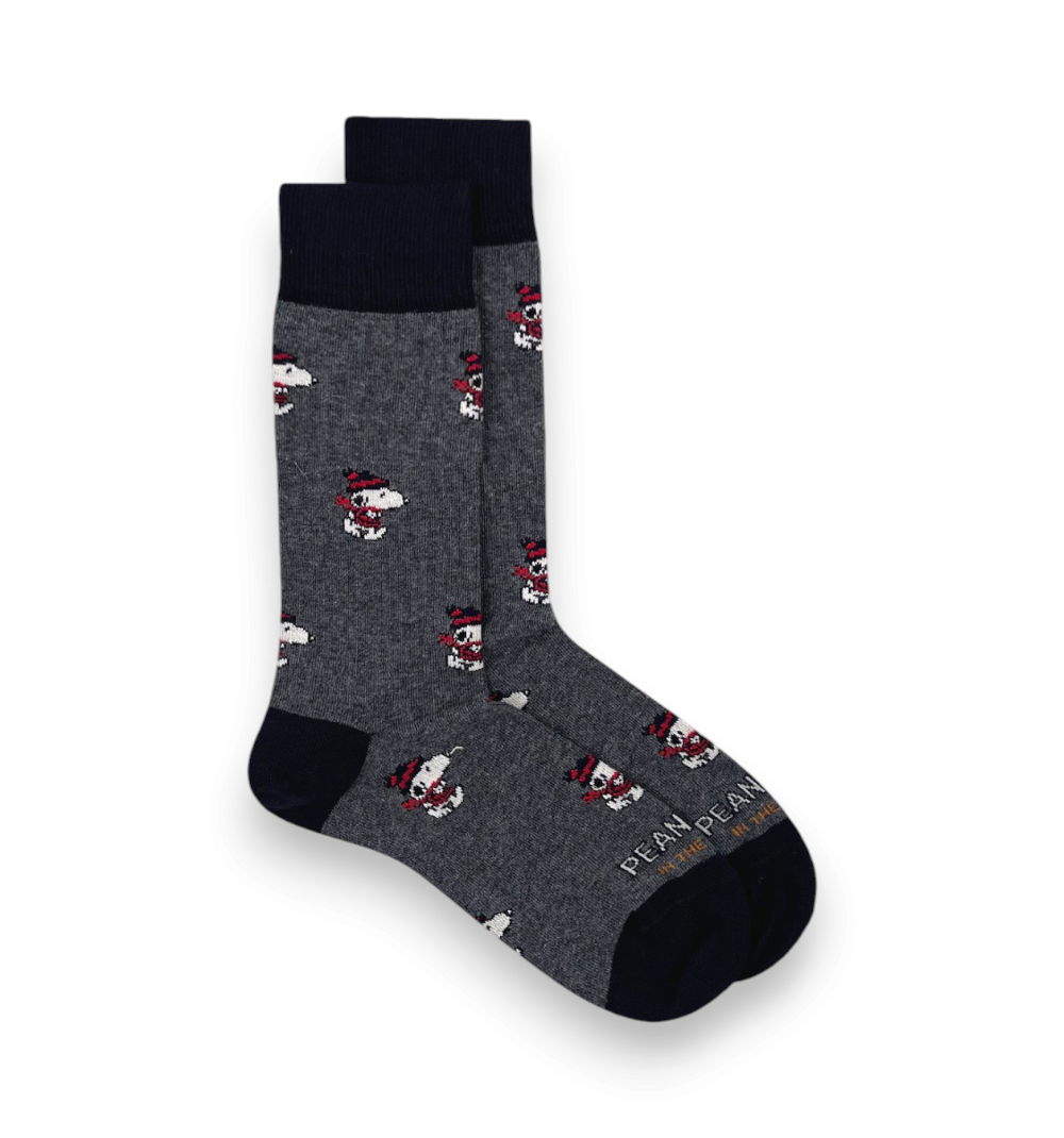 In The Box Calze Snoopy Running Allover Short Grigio Scuro