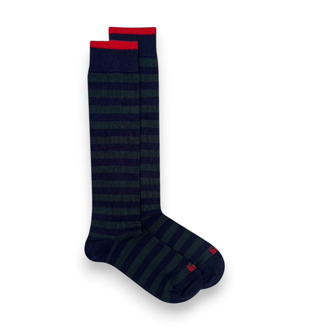 In The Box Calze Stripe Rugby Blu Verde Scuro