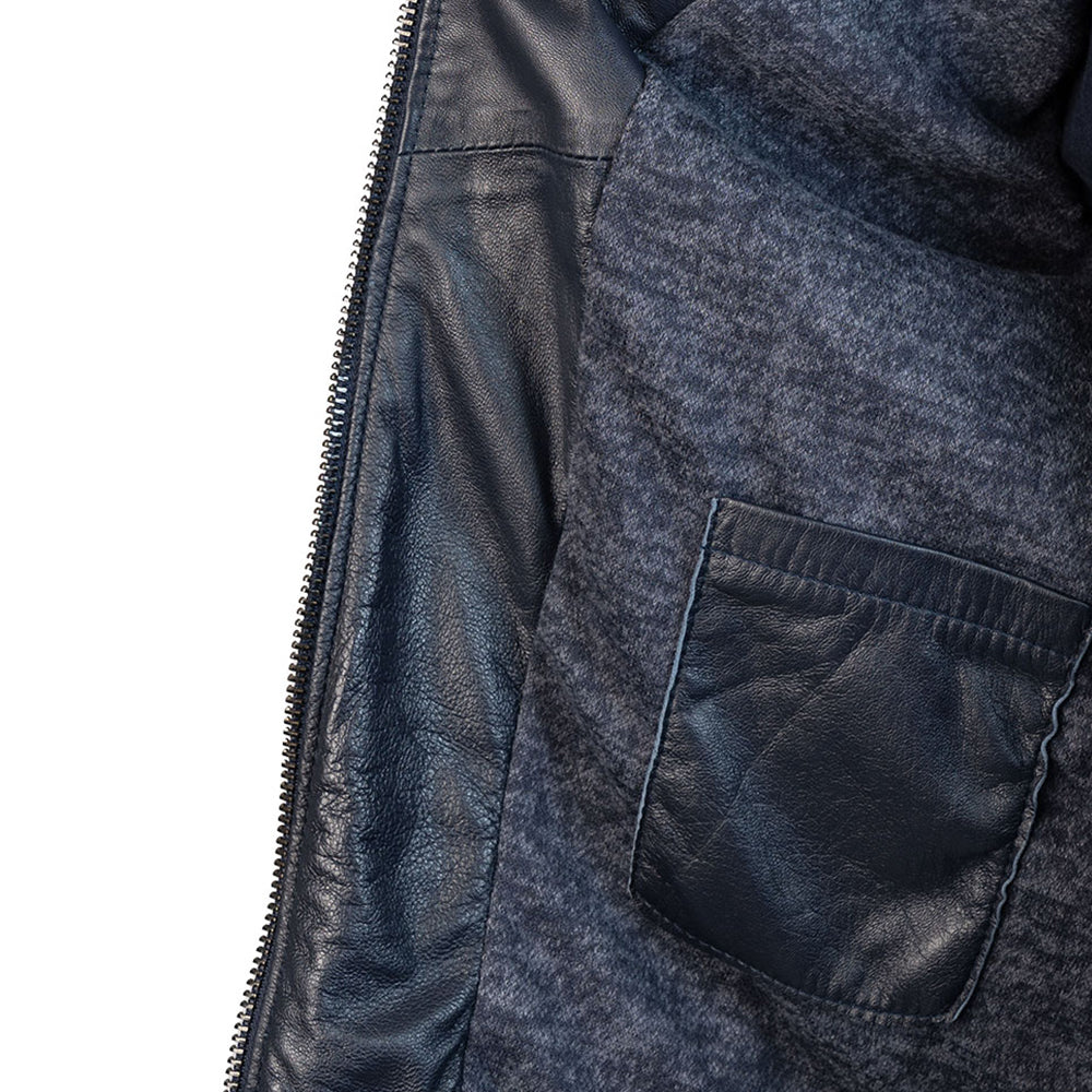 '- ["Abbigliamento","Artigianato","Giacche","JP\/DAVID","Nuovo","Uomo"] - JP/DAVID Agnello Nappa Blu MILANO/4 - Lupis SRL