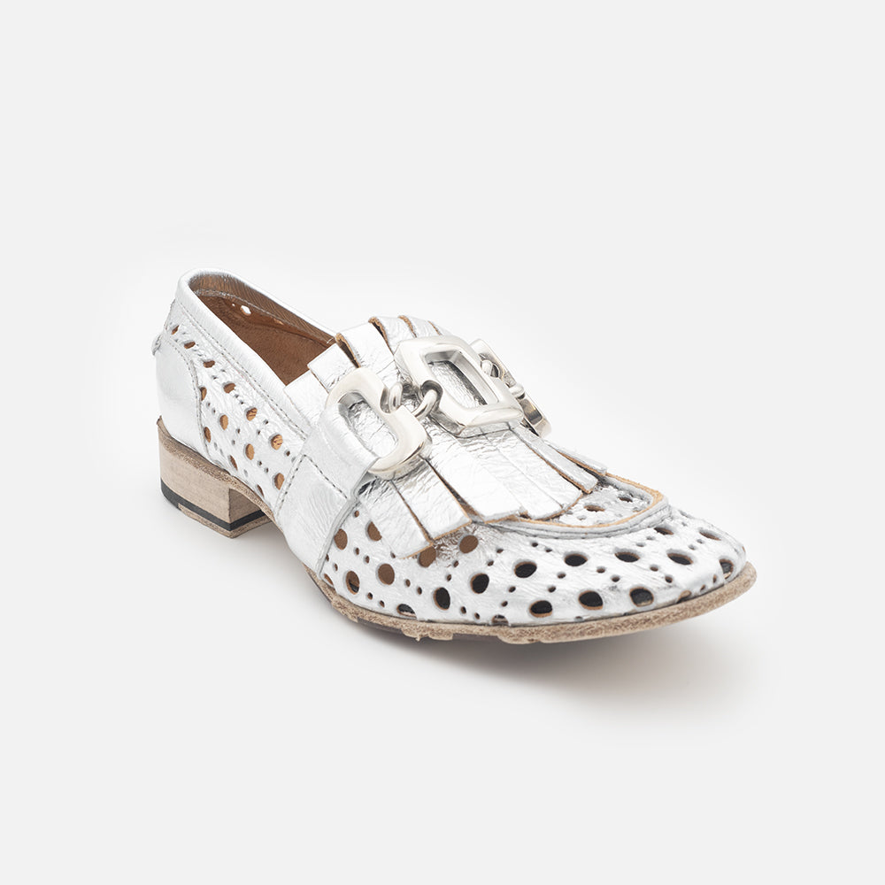 '- ["Artigianato","Donna","JP\/DAVID","Mocassini","Scarpe"] - JP/DAVID 5102 Grezzo Rivera Argento Forato Art.20 Beige - Lupis SRL