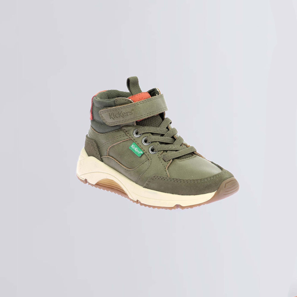 '- ["Kickers","Kids","Nuovo","Scarpe","Scarpe sportive"] - Kickers Runrun High Kaki - Lupis SRL