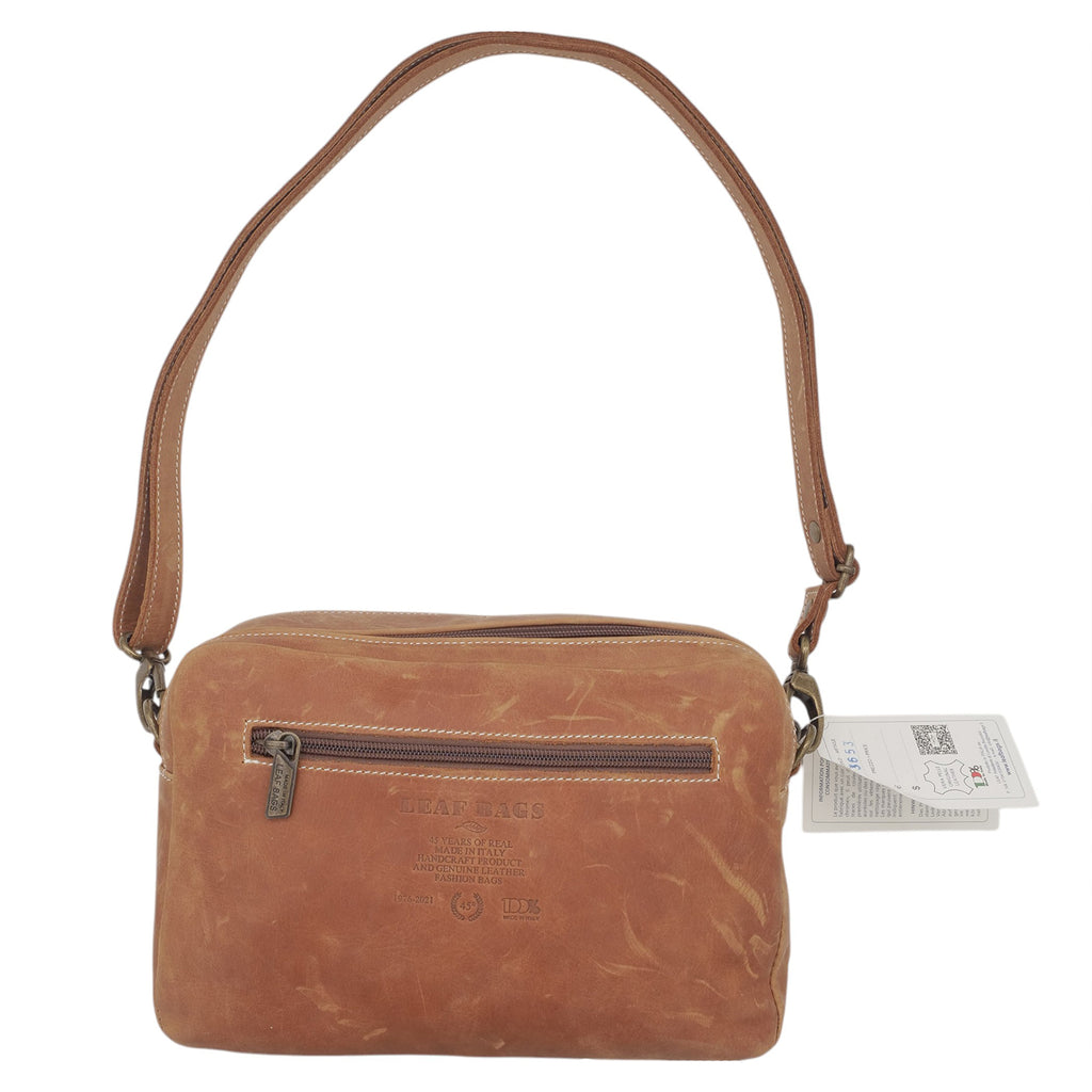  - ["Accessori","Artigianato","Borse","Donna","Leaf Bags","Nuovo"] - Leaf Bags Borsa Cuoio Pelle Invecchiato 3653I - Lupis SRL