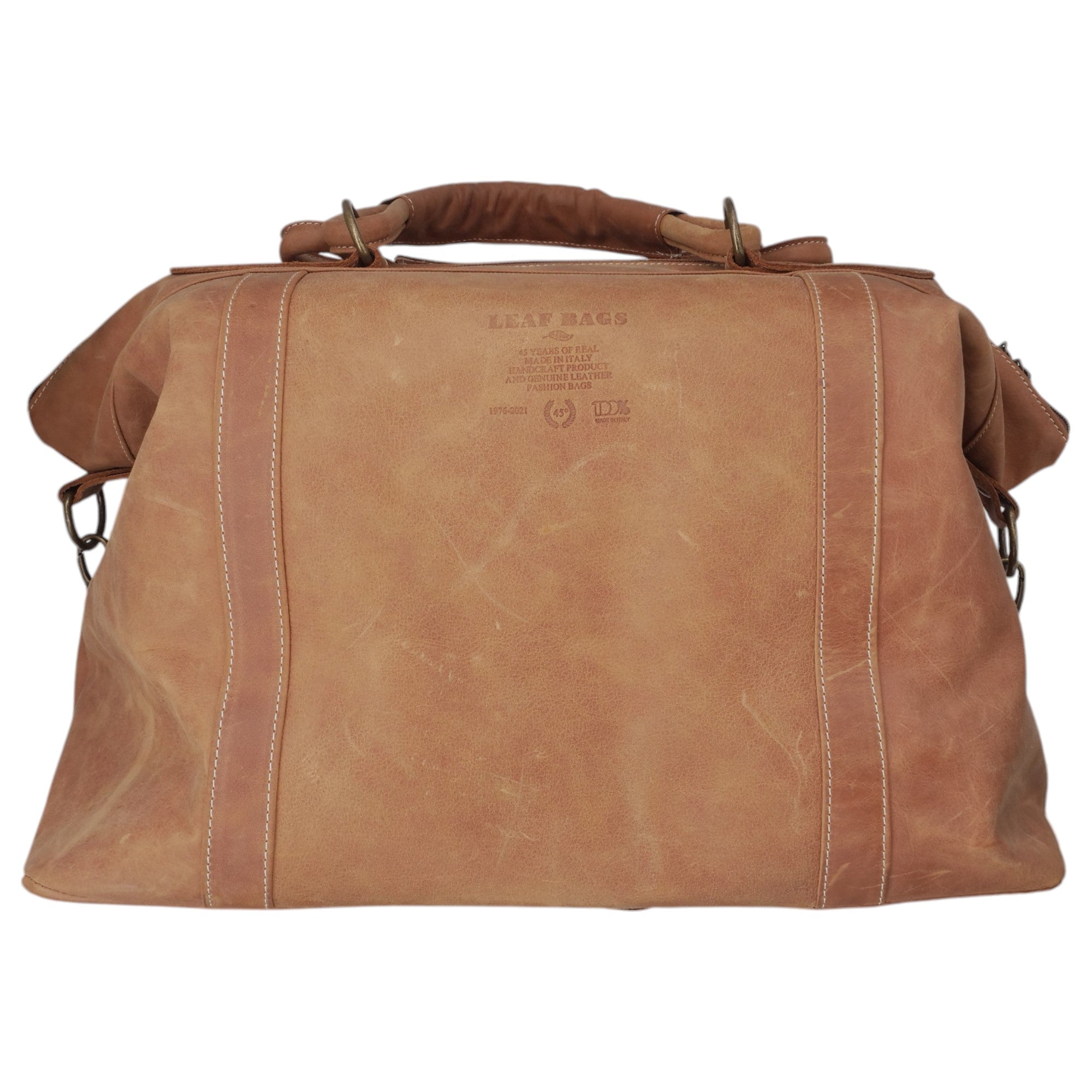  - ["Accessori","Artigianato","Donna","Leaf Bags","Nuovo","Ultima Taglia","Zaini"] - Leaf Bags Borsa Da Viaggio Cuoio 2705 - Lupis SRL