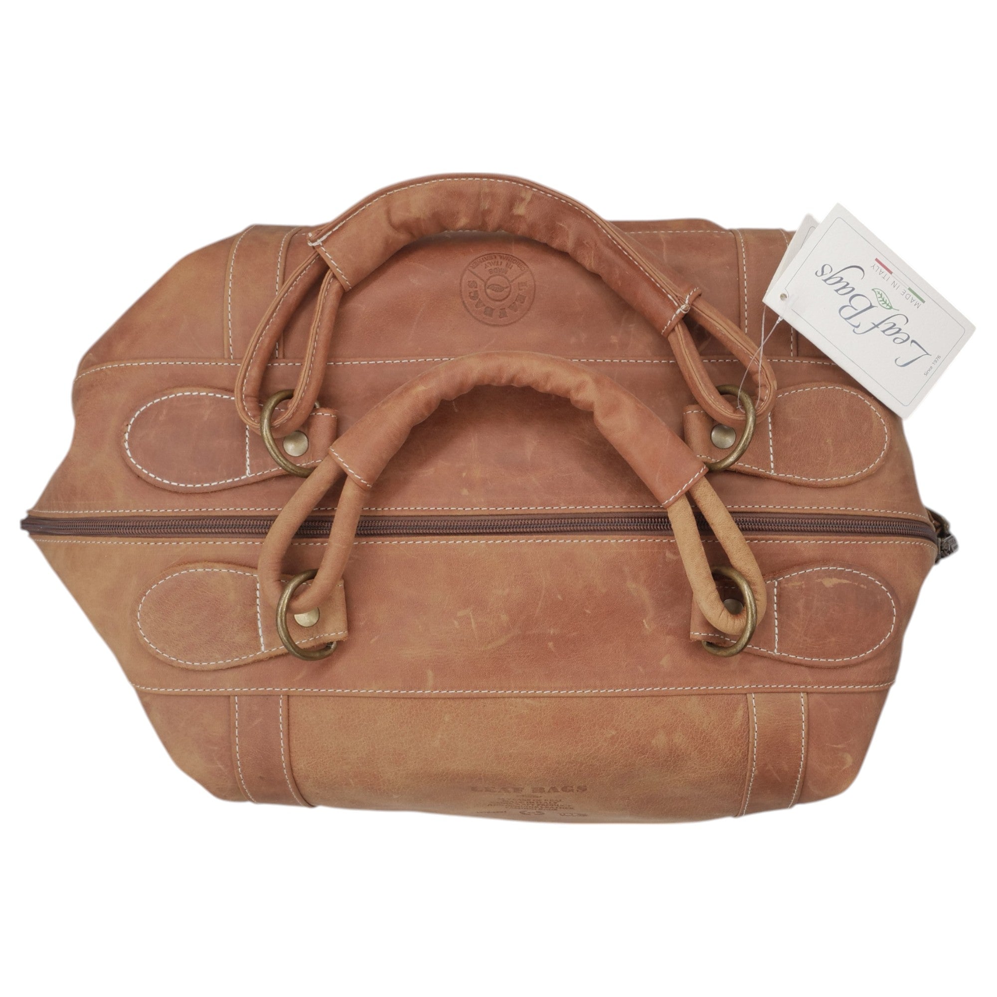  - ["Accessori","Artigianato","Donna","Leaf Bags","Nuovo","Ultima Taglia","Zaini"] - Leaf Bags Borsa Da Viaggio Cuoio 2705 - Lupis SRL