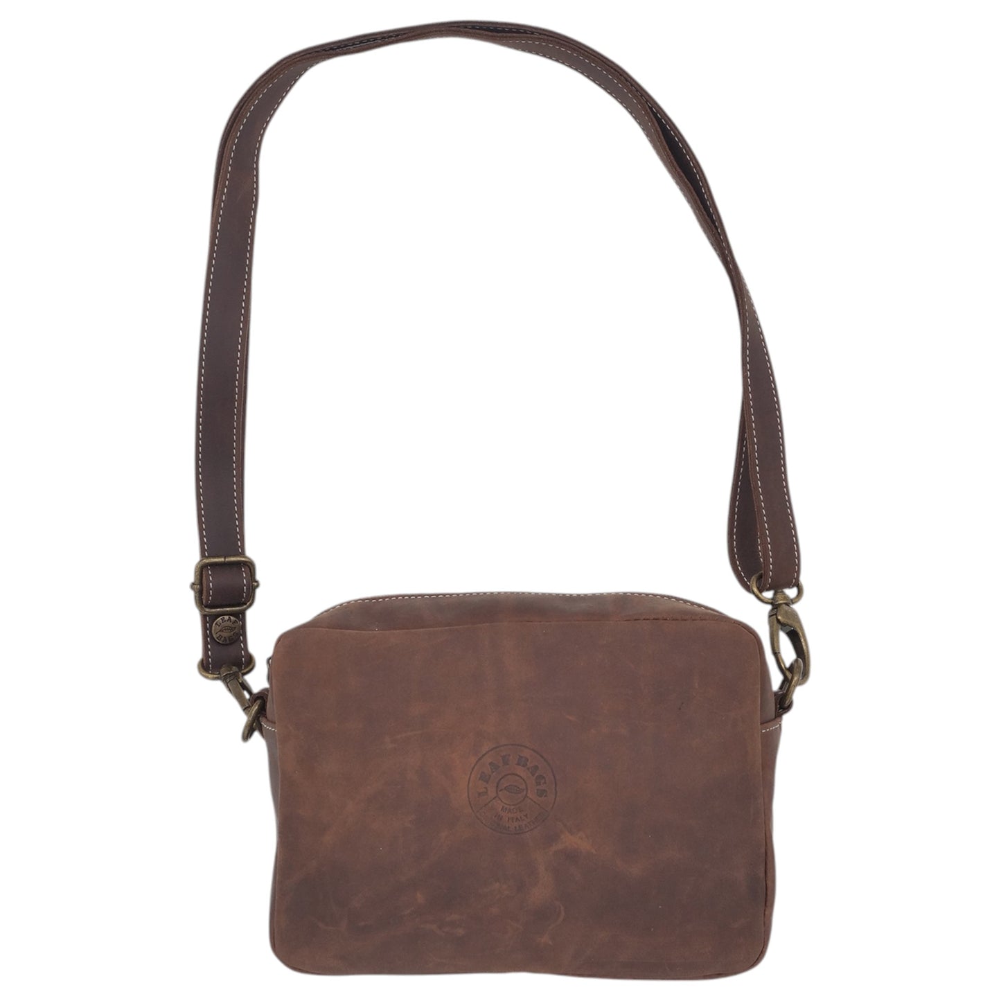 Leaf Bags Borsa Marrone Pelle Invecchiato 3652I