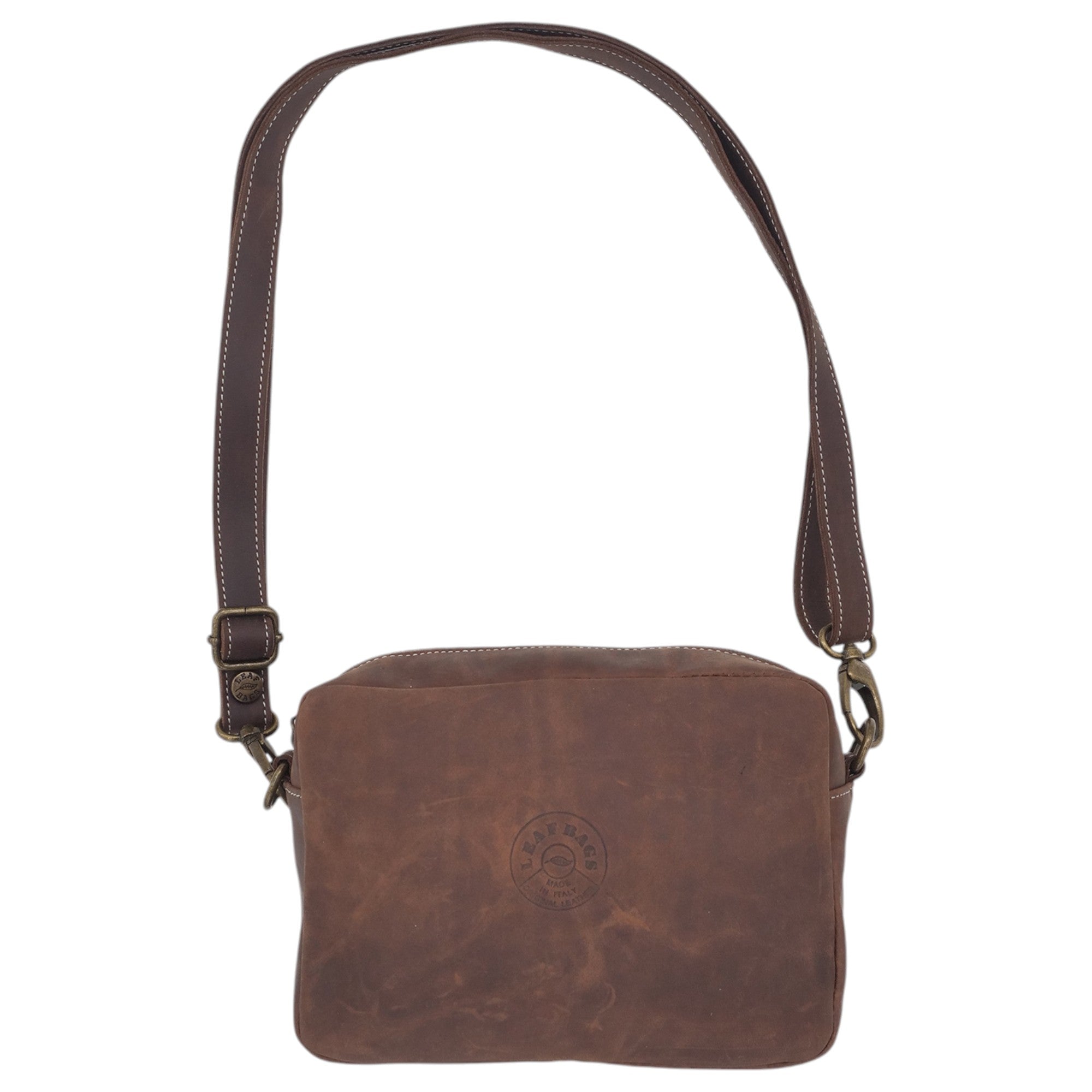  - ["Accessori","Artigianato","Borse","Donna","Leaf Bags","Nuovo"] - Leaf Bags Borsa Marrone Pelle Invecchiato 3652I - Lupis SRL