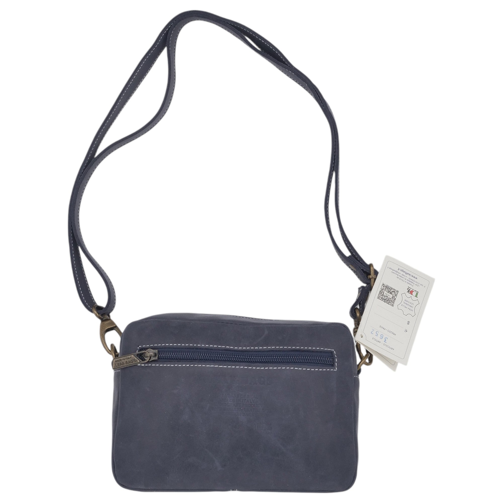 '- ["Accessori","Artigianato","Borse","Donna","Leaf Bags","Nuovo"] - Leaf Bags Borsa Navy Pelle Invecchiato 3652I - Lupis SRL