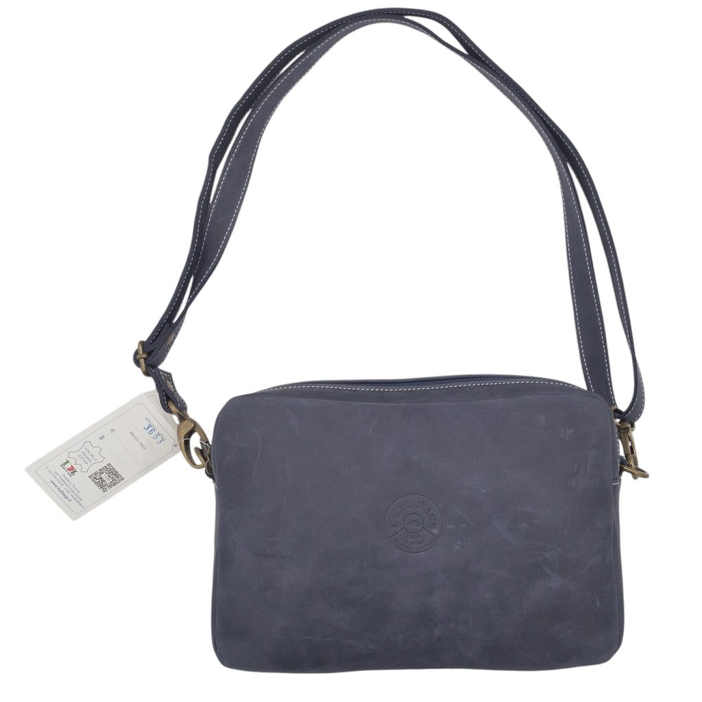 '- ["Accessori","Artigianato","Borse","Donna","Leaf Bags","Nuovo"] - Leaf Bags Borsa Navy Pelle Invecchiato 3653I - Lupis SRL