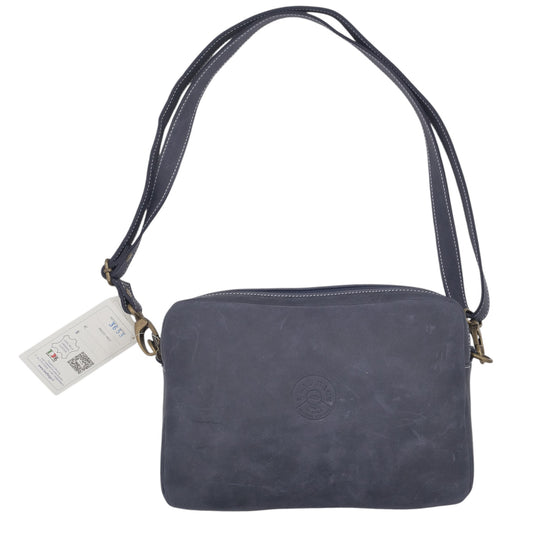 Leaf Bags Borsa Navy Pelle Invecchiato 3653I