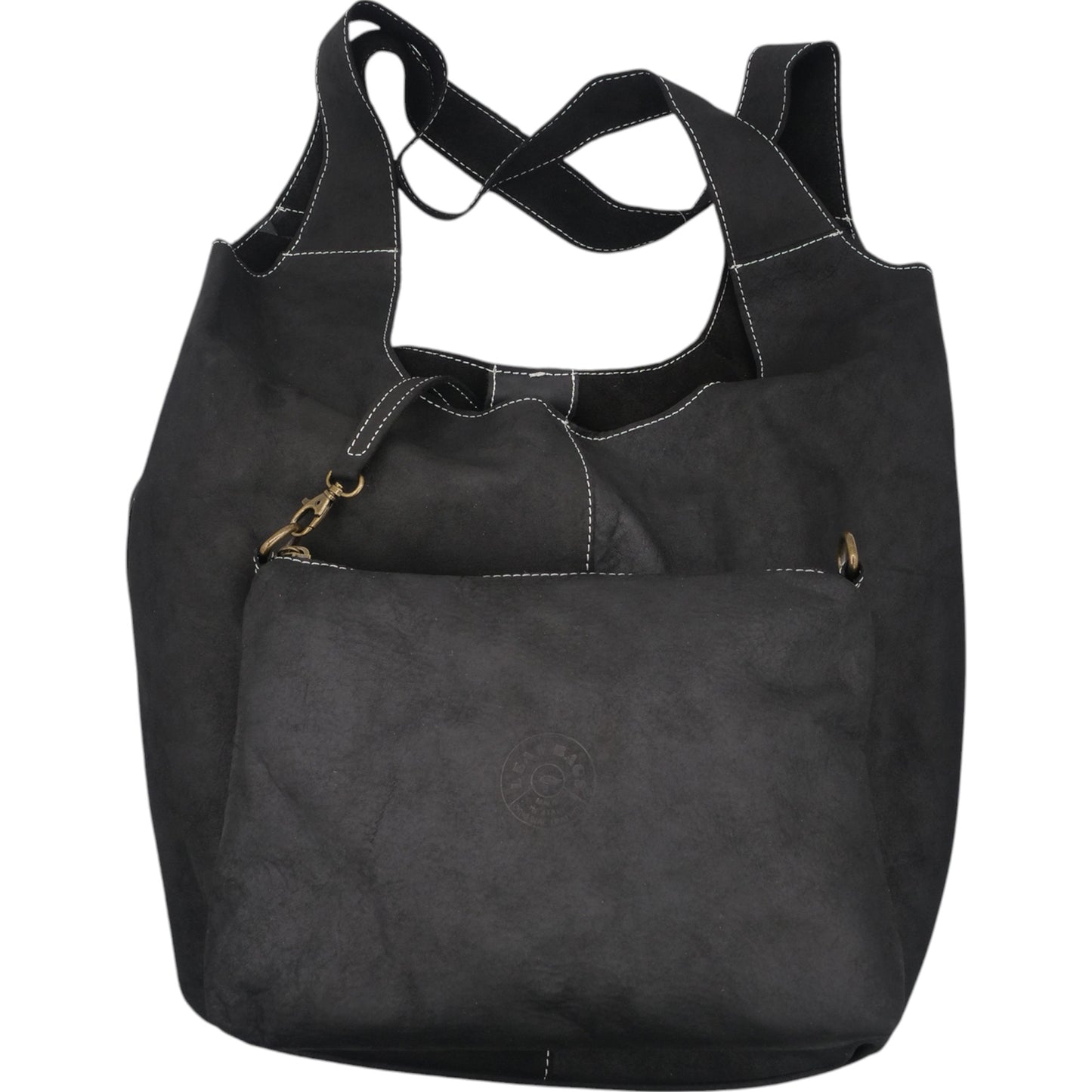 Leaf Bags Borsa Nero Pelle Invecchiato 3618I