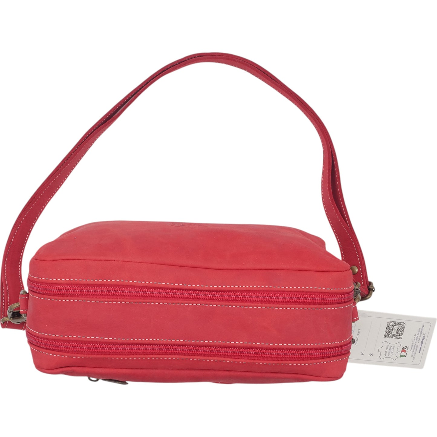 Leaf Bags Borsa Rosso Pelle Invecchiato 3653I