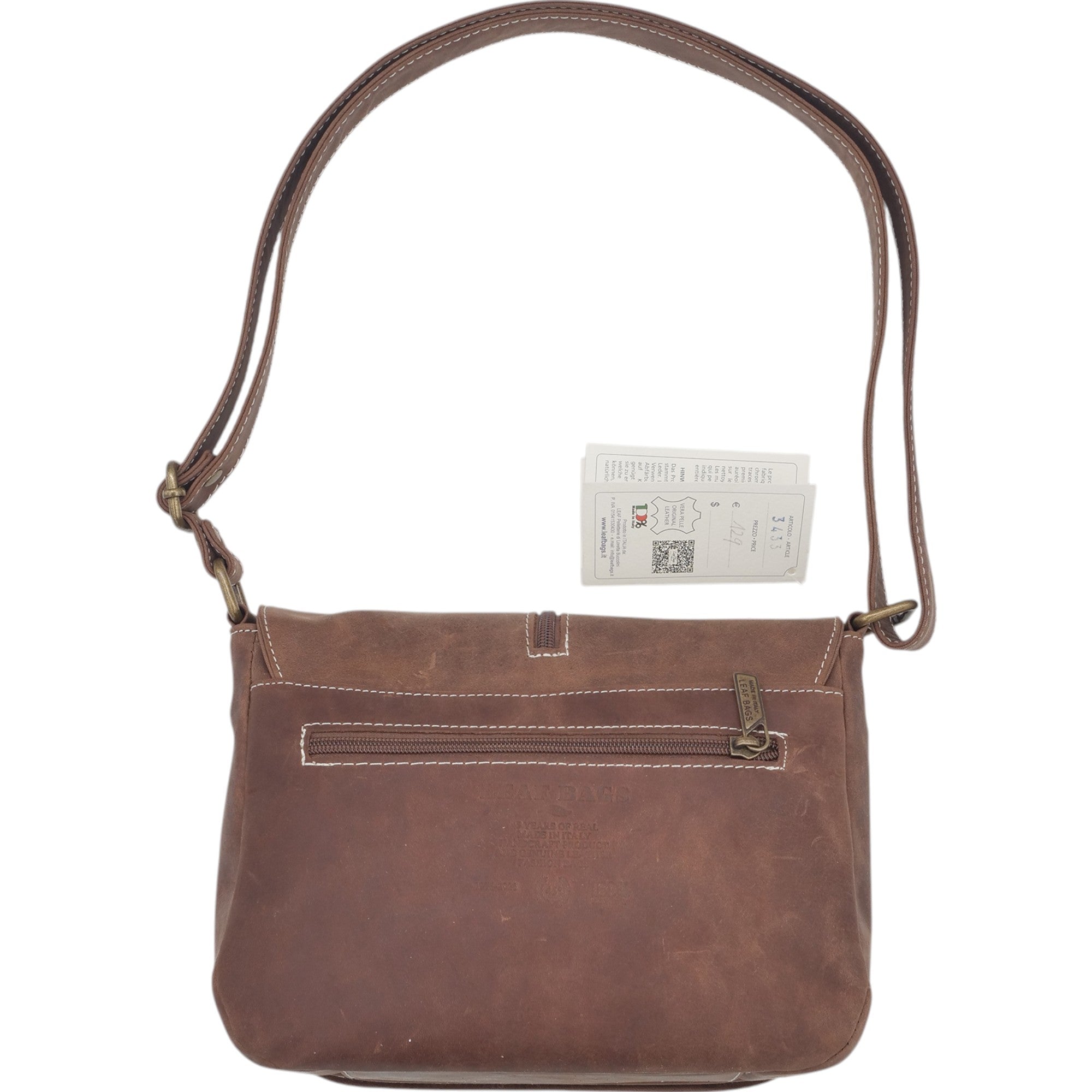  - ["Accessori","Artigianato","Borse","Donna","Leaf Bags","Nuovo"] - Leaf Bags Postina Marrone 3433 - Lupis SRL