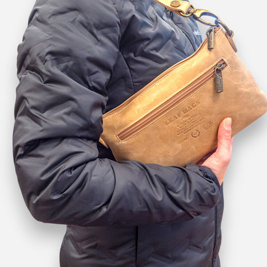 Leaf Bags Borsa Beige Pelle Invecchiato 3556I