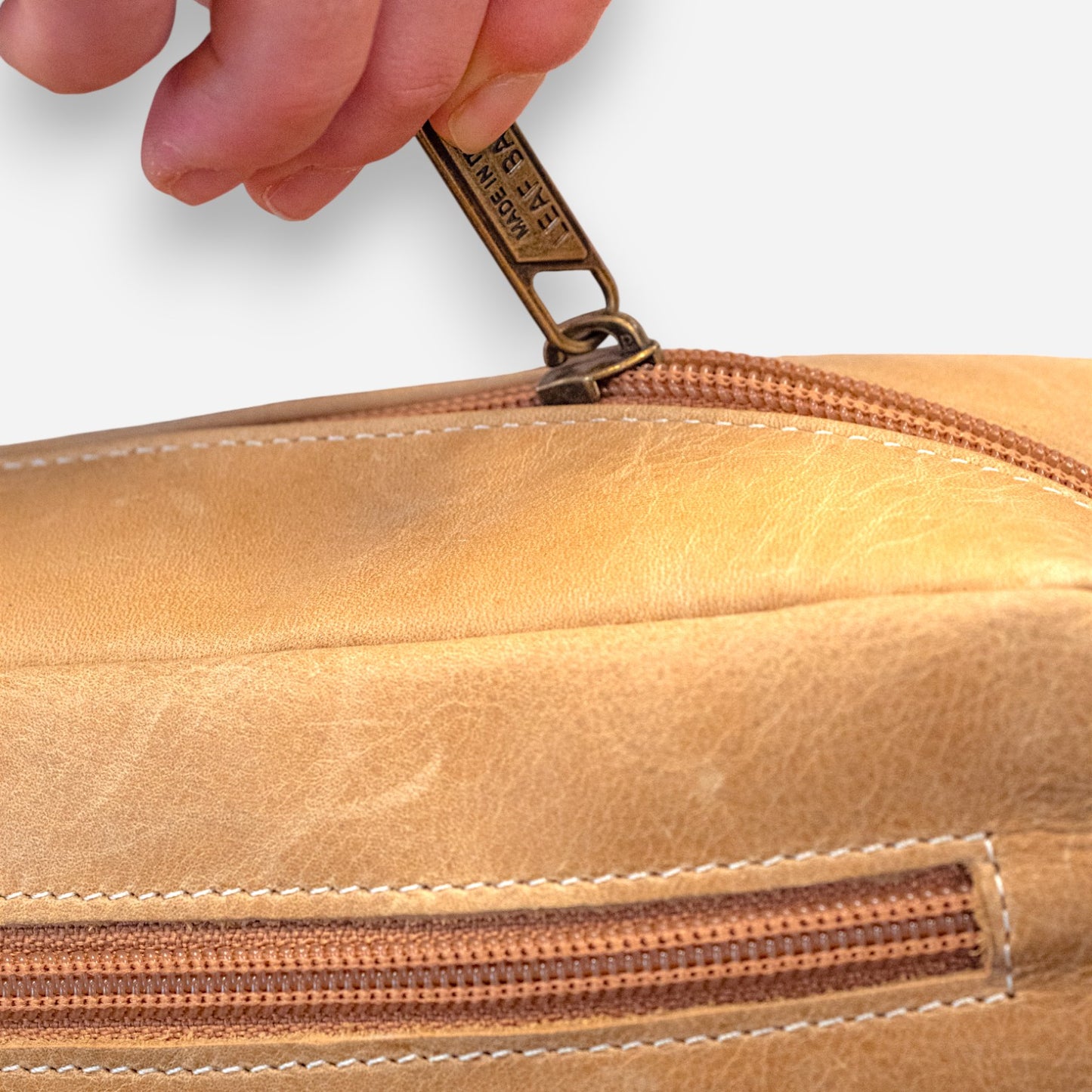 Leaf Bags Borsa Beige Pelle Invecchiato 3652I