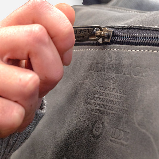 Leaf Bags Borsa Blu Pelle Invecchiato 3653