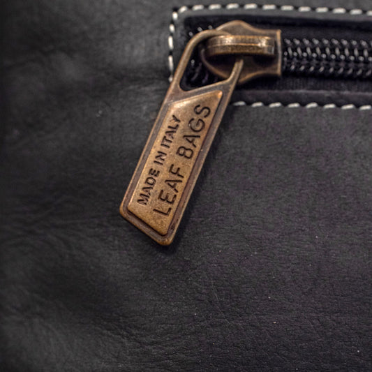 Leaf Bags Borsa Nero Pelle Invecchiato 3653