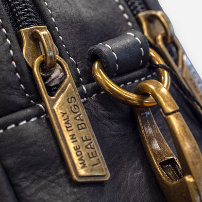 Leaf Bags Borsa Nero Pelle Invecchiato 3653