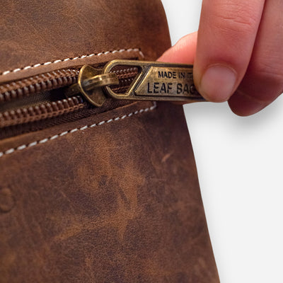 Leaf Bags Dark Brown Aged Leather Bag 3652