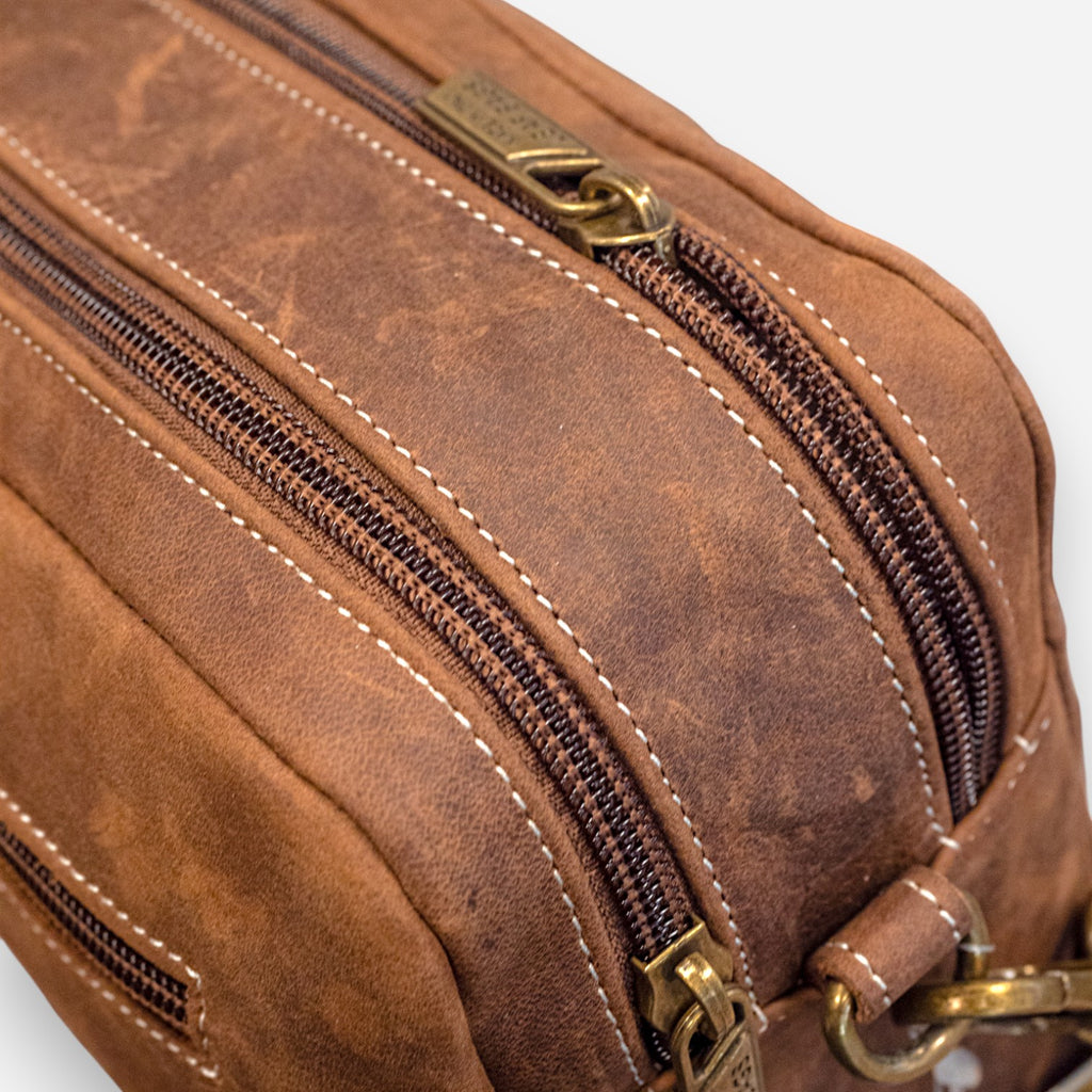 Leaf Bags Dark Brown Aged Leather Bag 3653
