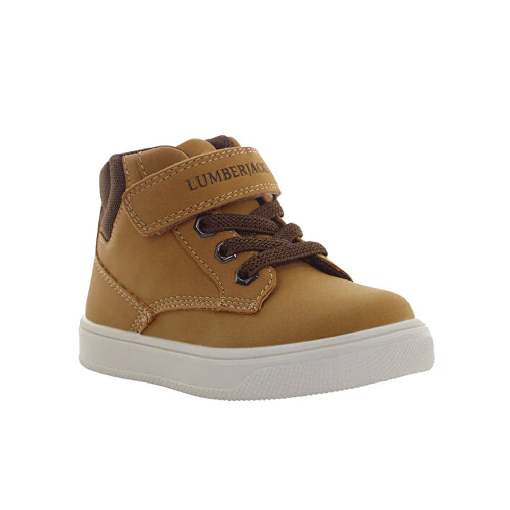 Lumberjack High Cut Sneaker 1 Velcro Yellow Dk Brown Moby