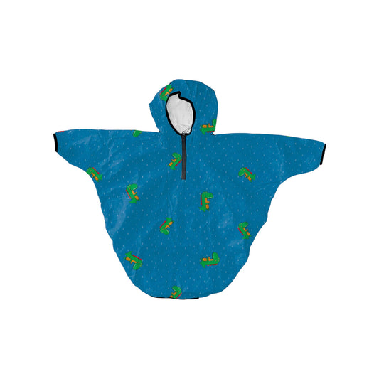 Mantella Unisex Mr. Tiggle Rain Cape Dinosauro Tyvek Blue R-CAPE-100-033