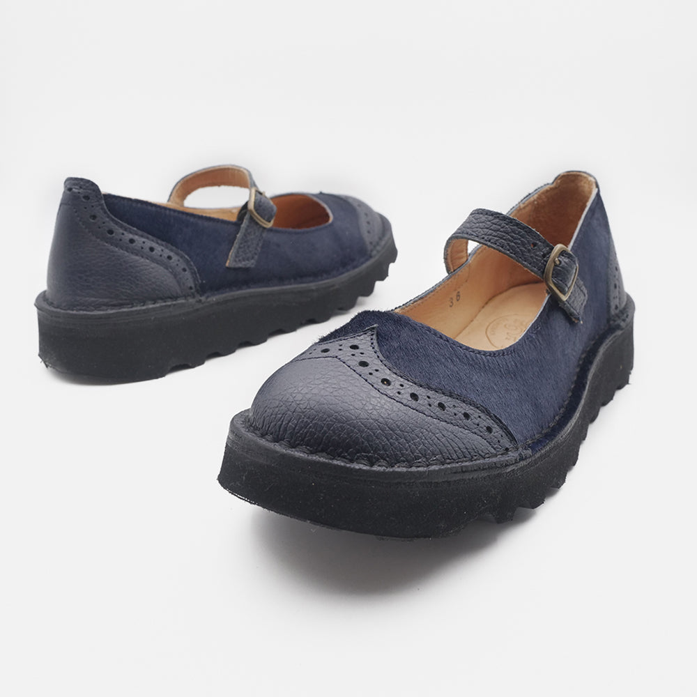 '- ["Artigianato","Ballerine","Cinturino","Donna","Manufatto Toscano Vinci","Nuovo","Scarpe"] - Manufatto Toscano Vinci Dollaro Pony Blu 12 - Lupis SRL