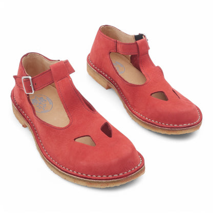  - ["Artigianato","Donna","Manufatto Toscano Vinci","PE25","Sandali Eleganti","Scarpe"] - Manufatto Toscano Vinci Nabuk Rosso 3 - Lupis SRL