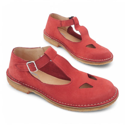  - ["Artigianato","Donna","Manufatto Toscano Vinci","PE25","Sandali Eleganti","Scarpe"] - Manufatto Toscano Vinci Nabuk Rosso 3 - Lupis SRL