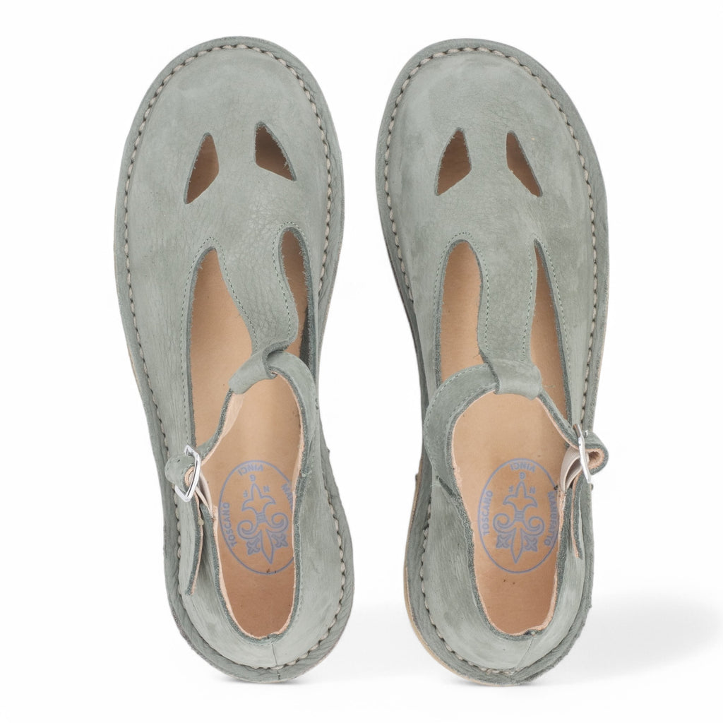  - ["Artigianato","Donna","Manufatto Toscano Vinci","PE25","Sandali Eleganti","Scarpe"] - Manufatto Toscano Vinci Nabuk Verde 3 - Lupis SRL