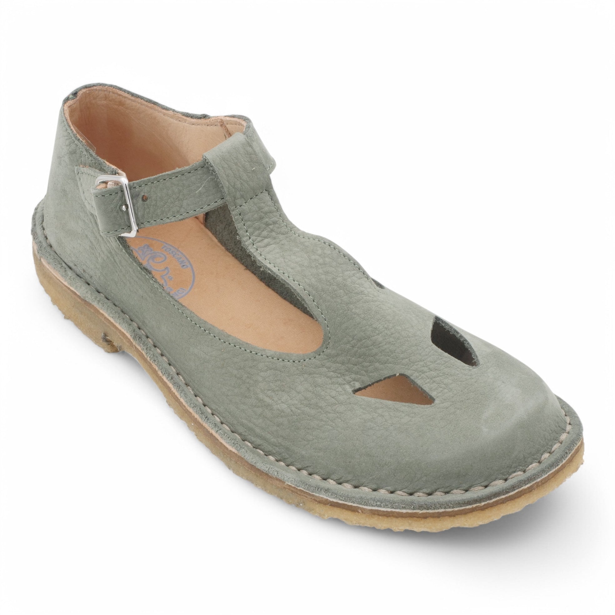  - ["Artigianato","Donna","Manufatto Toscano Vinci","PE25","Sandali Eleganti","Scarpe"] - Manufatto Toscano Vinci Nabuk Verde 3 - Lupis SRL