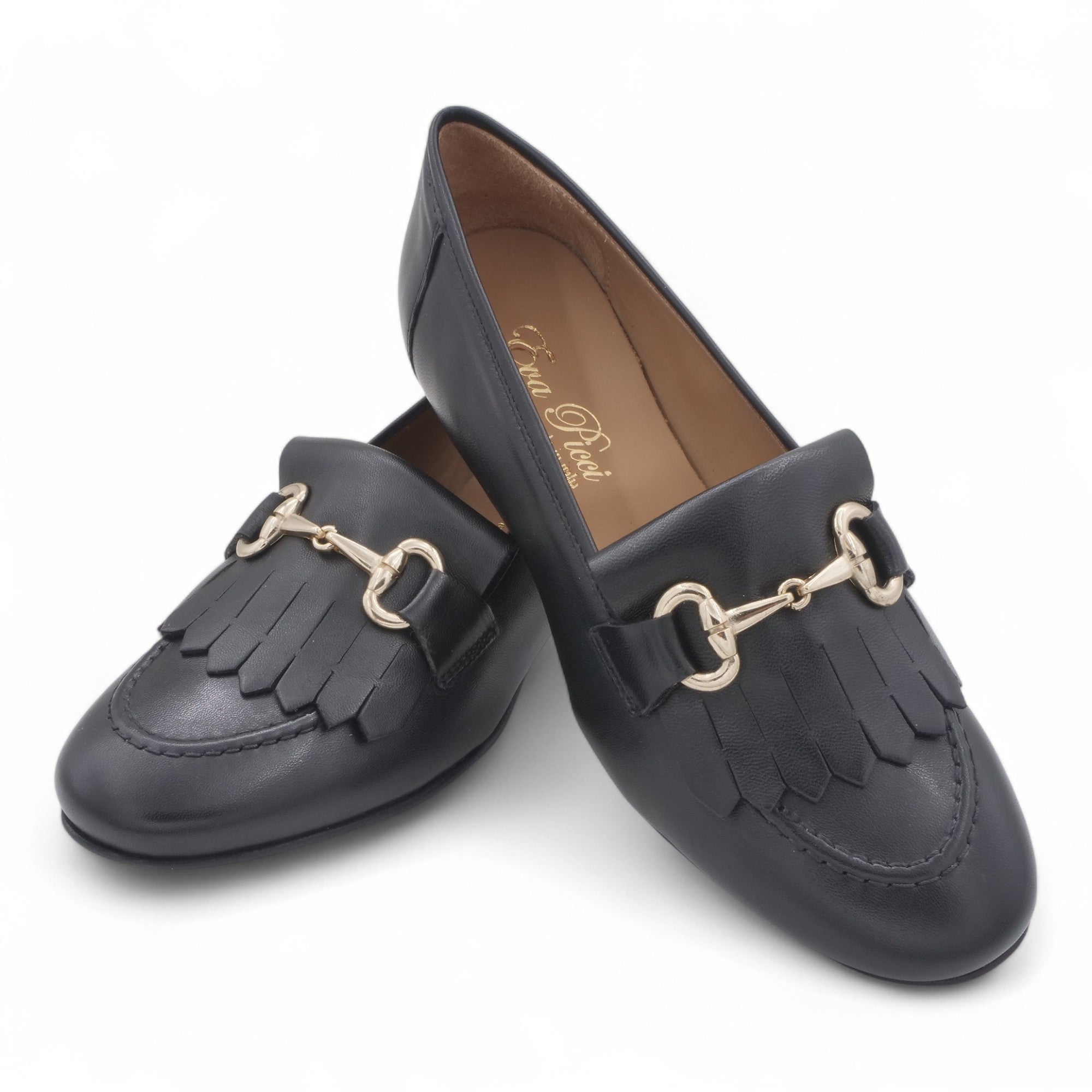  - ["Artigianato","Donna","Eva Picci","Mocassini","Scarpe"] - Mocassini Da Donna Eva Picci 1430 Pelle Nero - Lupis SRL