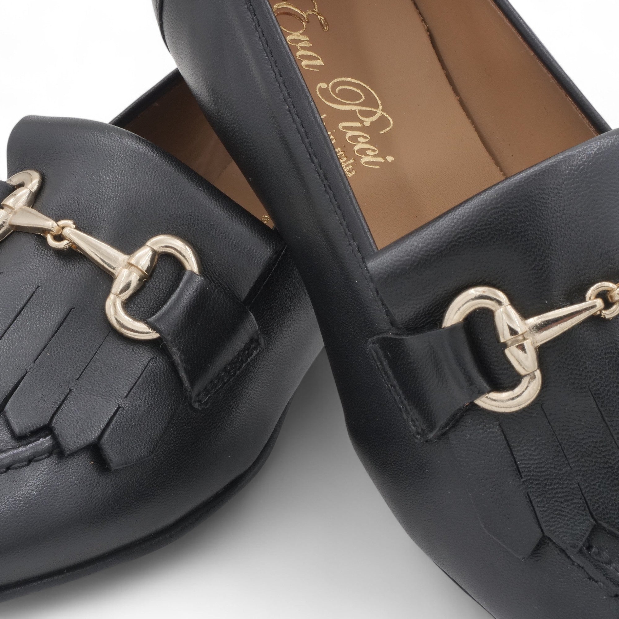  - ["Artigianato","Donna","Eva Picci","Mocassini","Scarpe"] - Mocassini Da Donna Eva Picci 1430 Pelle Nero - Lupis SRL