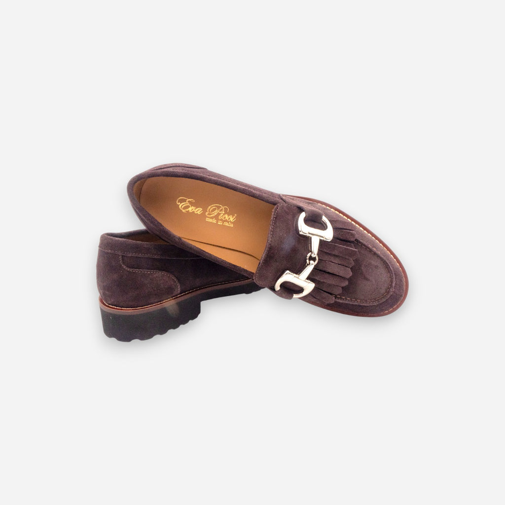Mocassini Donna Eva Picci Velour Testa di Moro 1154