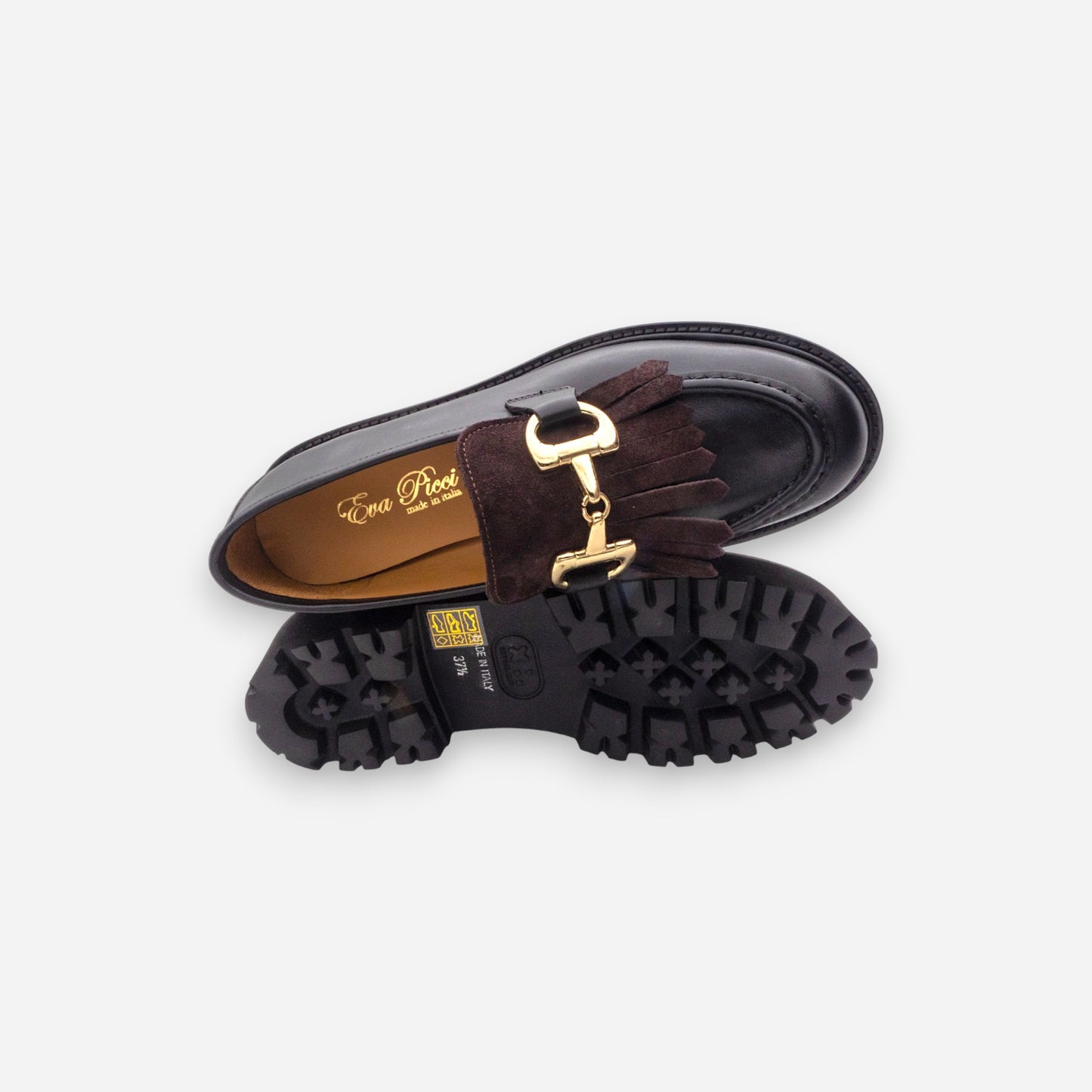 Mocassini Platform Donna Eva Picci Velour Pelle Richfield 5066