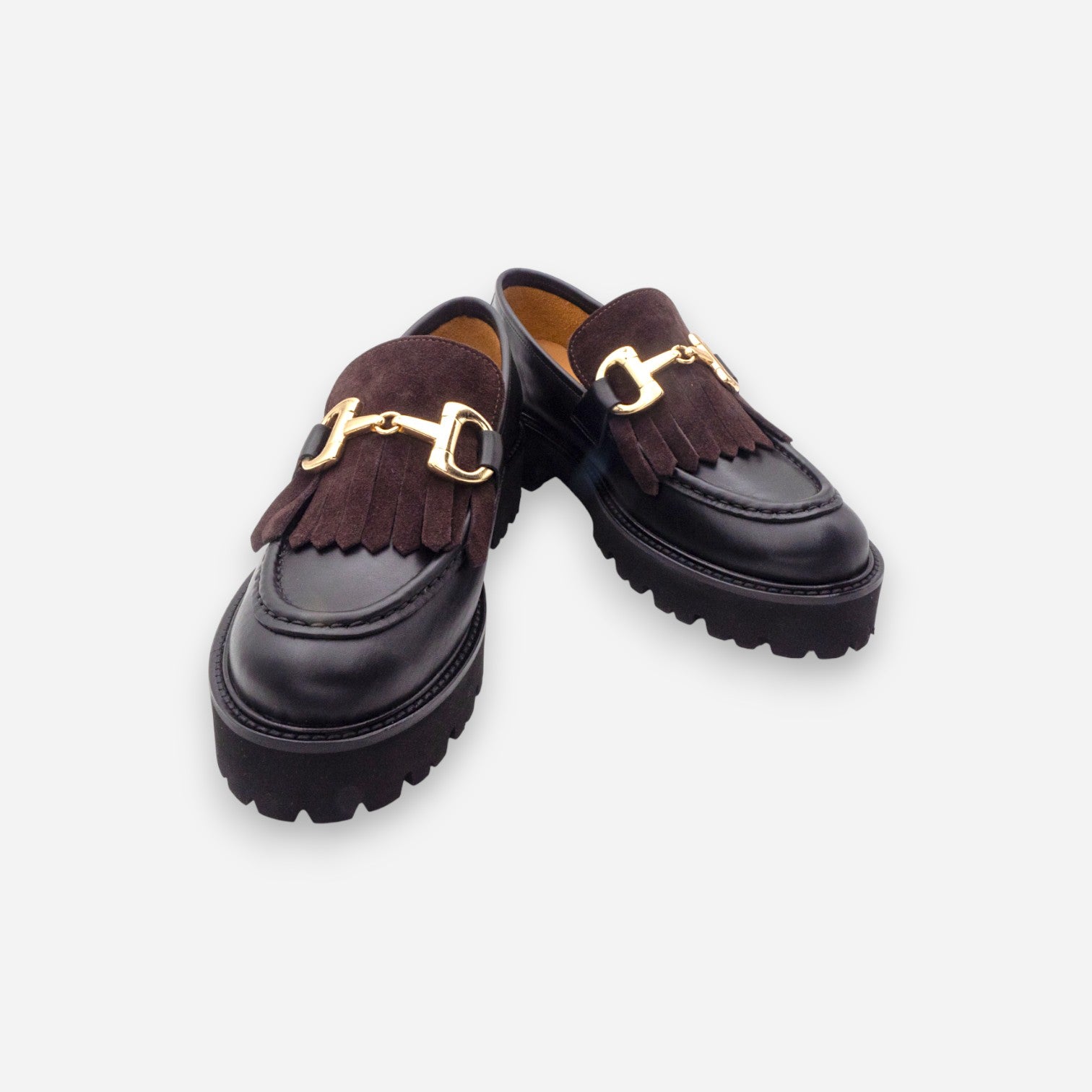 Mocassini Platform Donna Eva Picci Velour Pelle Richfield 5066