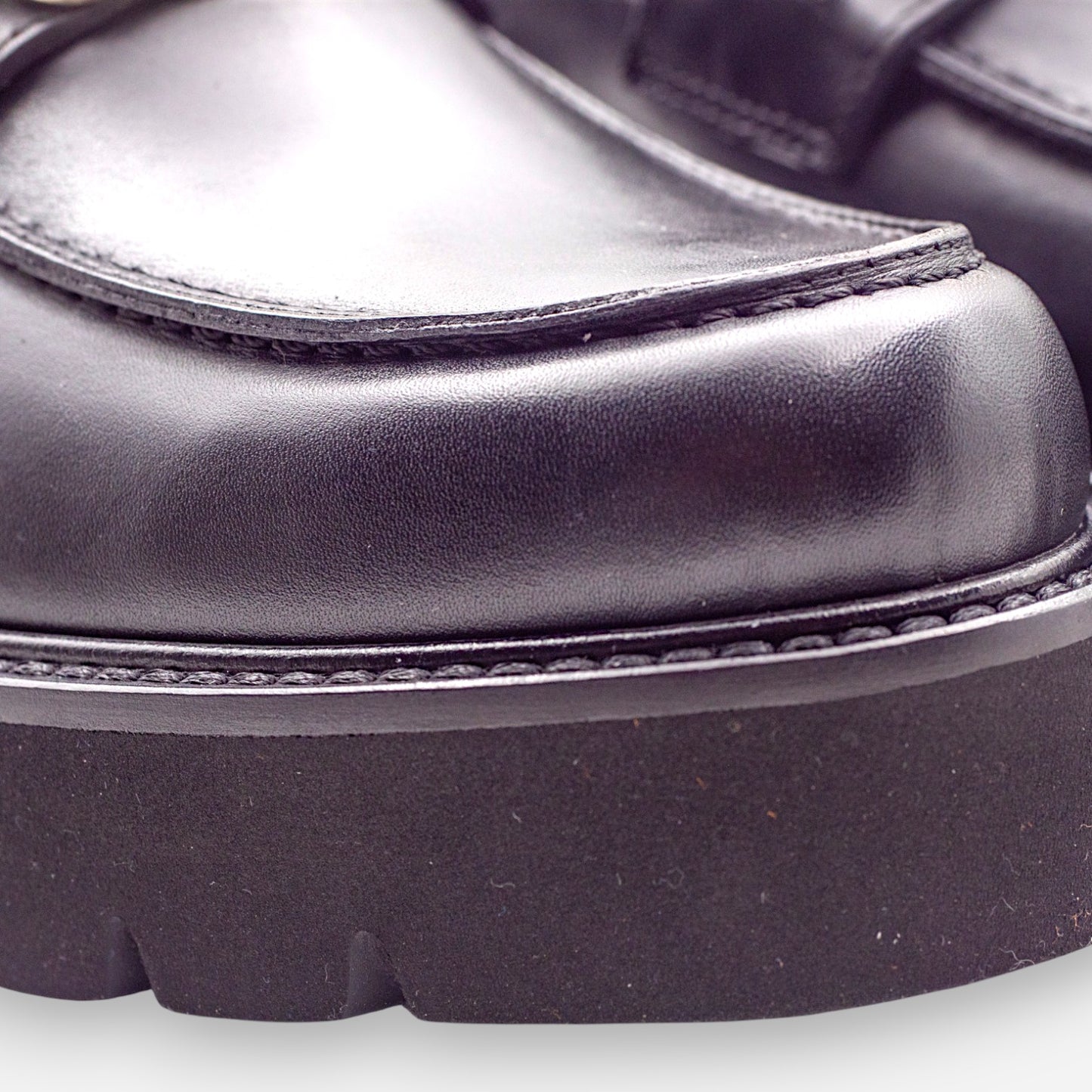 Mocassini con tacco Donna Eva Picci Pelle Nero Tiffany 3027