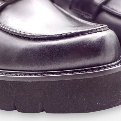 Mocassini con tacco Donna Eva Picci Pelle Nero Tiffany 3027