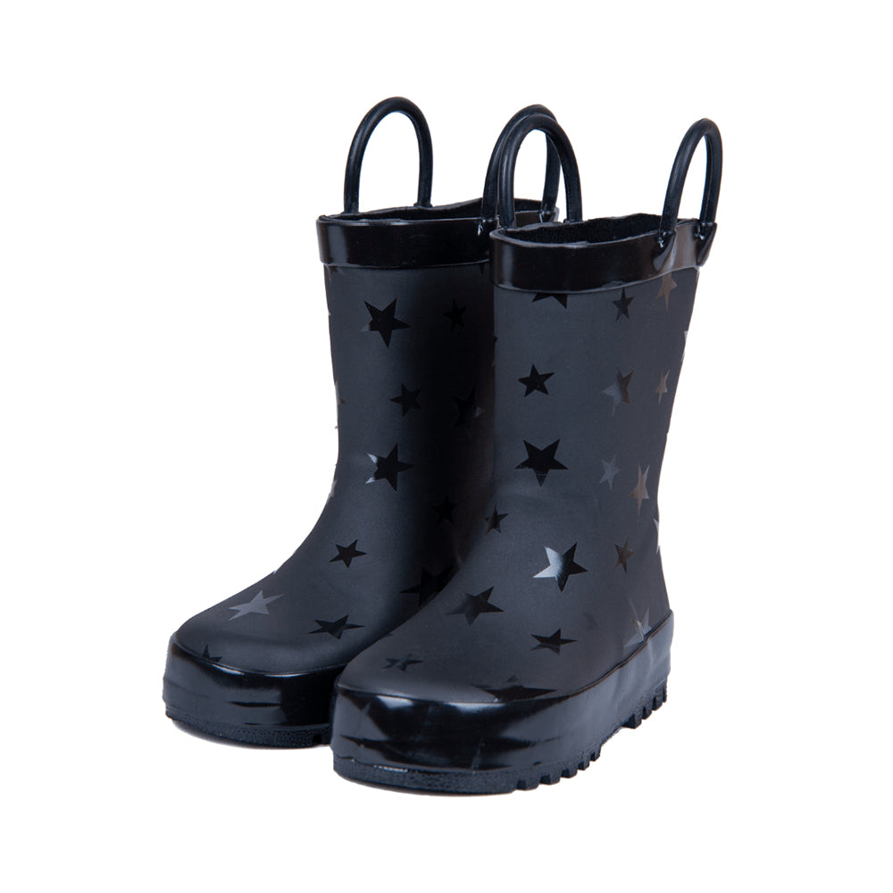 '- ["Kids","Mr. Tiggle","Nuovo","Scarpe","Stivali di gomma"] - Mr. Tiggle Rain Boots Black Star - Lupis SRL