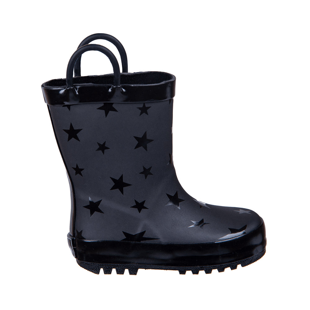 '- ["Kids","Mr. Tiggle","Nuovo","Scarpe","Stivali di gomma"] - Mr. Tiggle Rain Boots Black Star - Lupis SRL