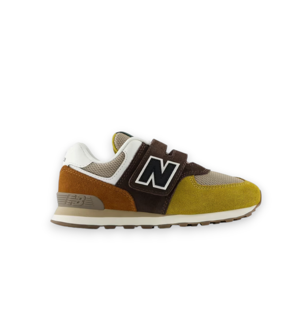 New Balance Kids Lifestyle Basil Oil Black Coffee Leather Textile P5741OD