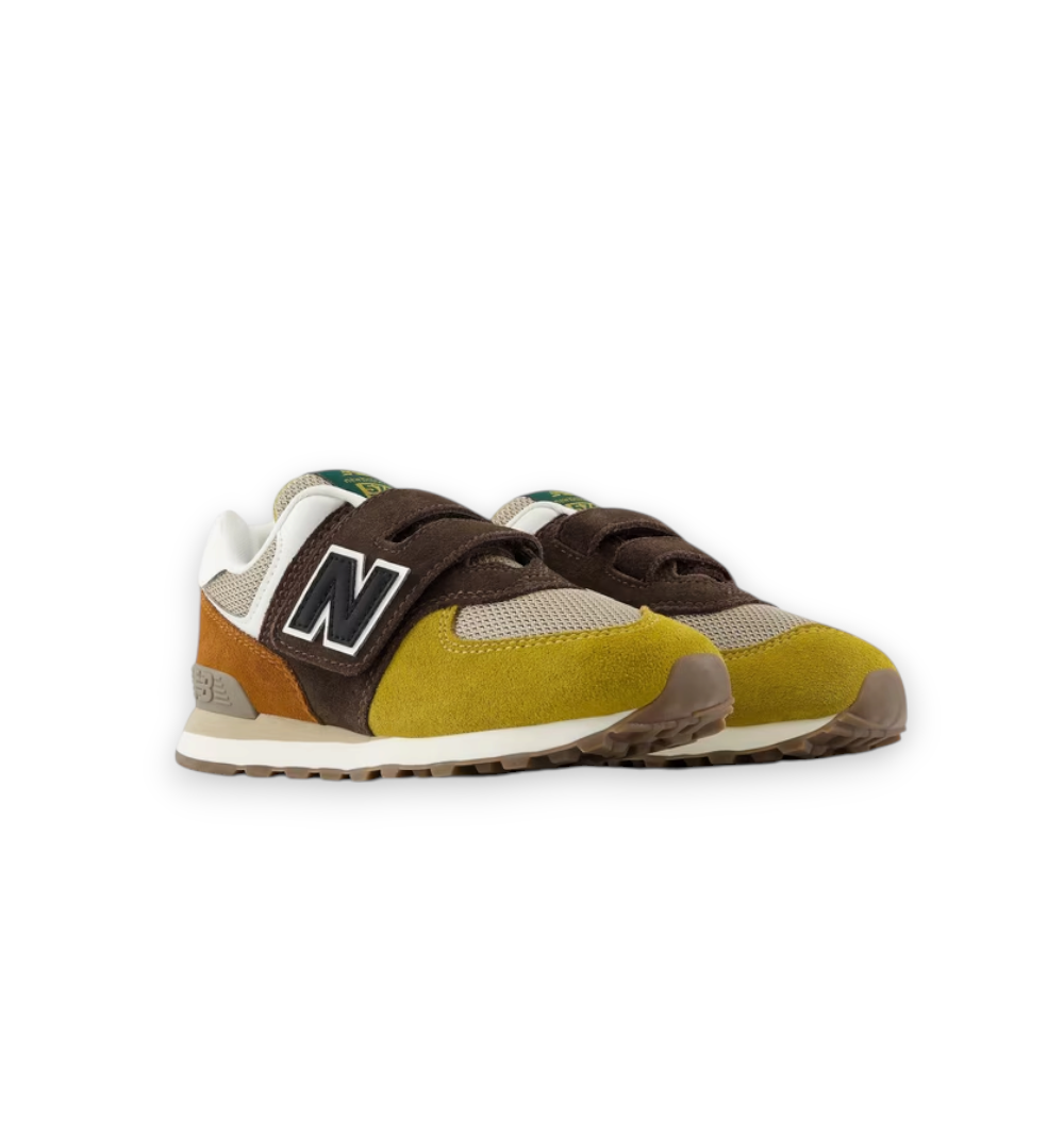 New Balance Kids Lifestyle Basil Oil Black Coffee Leather Textile P5741OD