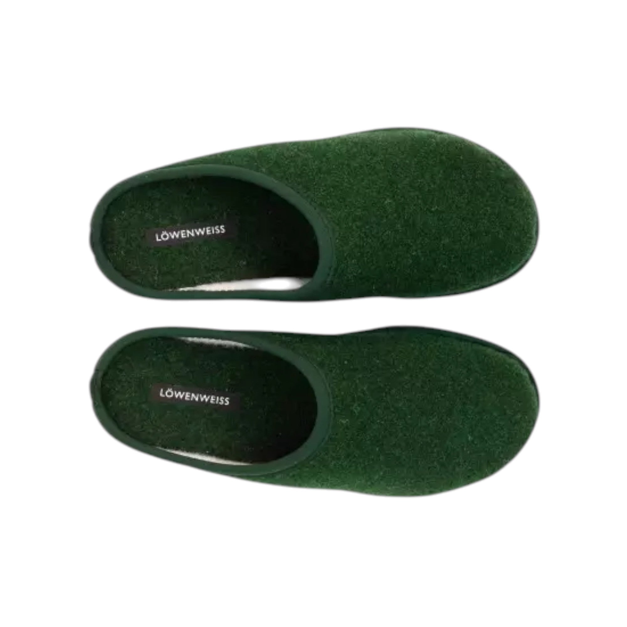 Pantofole Donna Lowenweiss Diva Con Zeppa 30 Feltro Di Lana Verde Bosco 7100FL-477