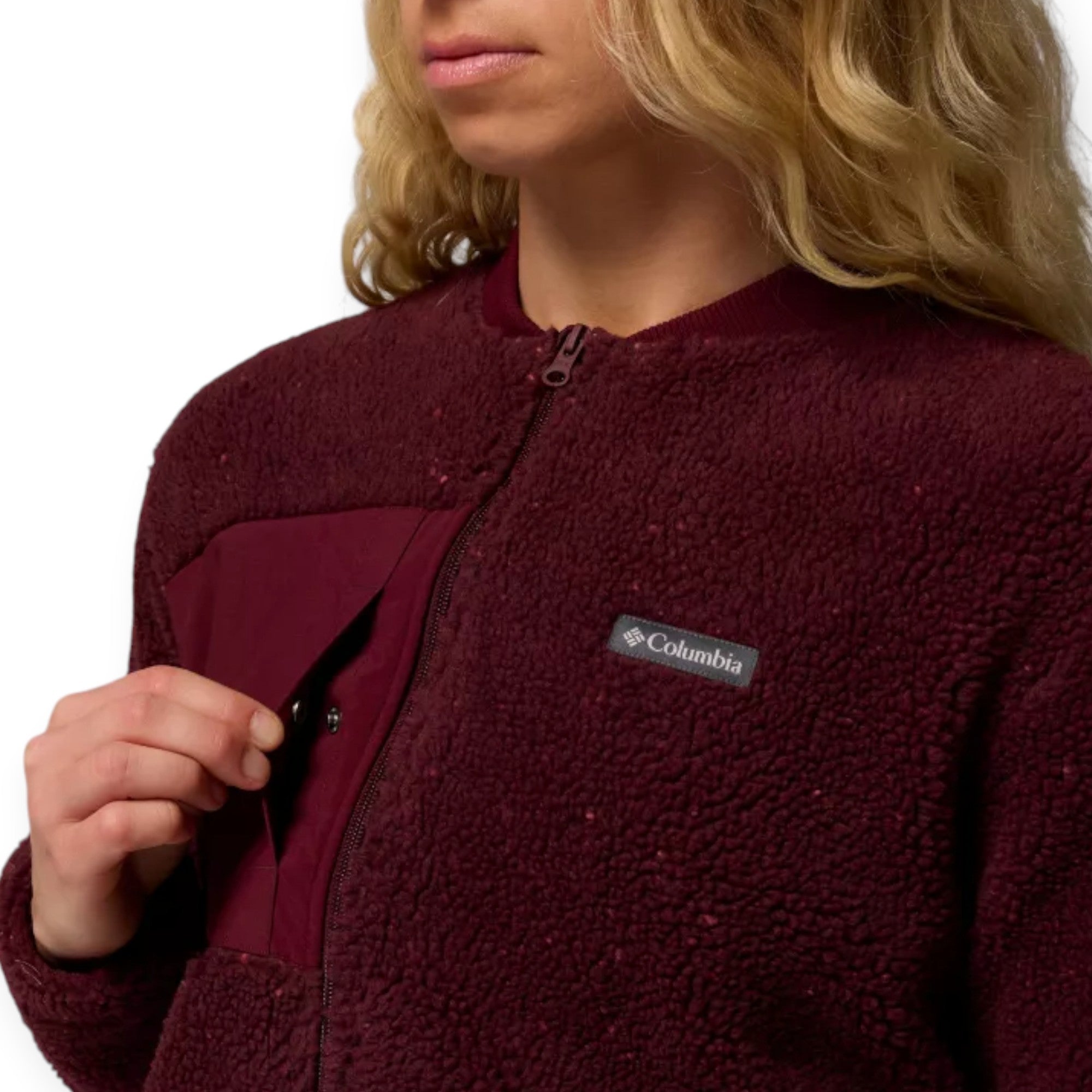  - ["Abbigliamento","Columbia Sportswear","Donna","FW25","Giacche"] - Pile Columbia Sportswear W Stellar Path Fleece Bomber Full Zip Wine 2136263-624 - Lupis SRL