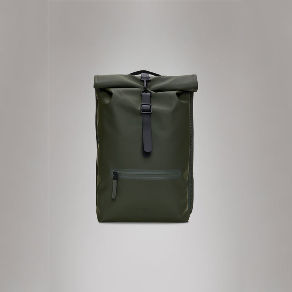  - ["Accessori","Donna","Nuovo","PE25","Rains","Unisex","Uomo","Zaini"] - Rains Rolltop Rucksack Green W3 13320 - Lupis SRL