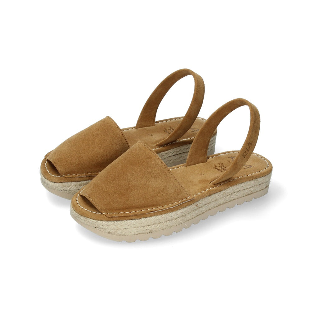 Ria Menorca Women's Minorcan Sandals Ante Calf Wood Natural 21922-M-S2