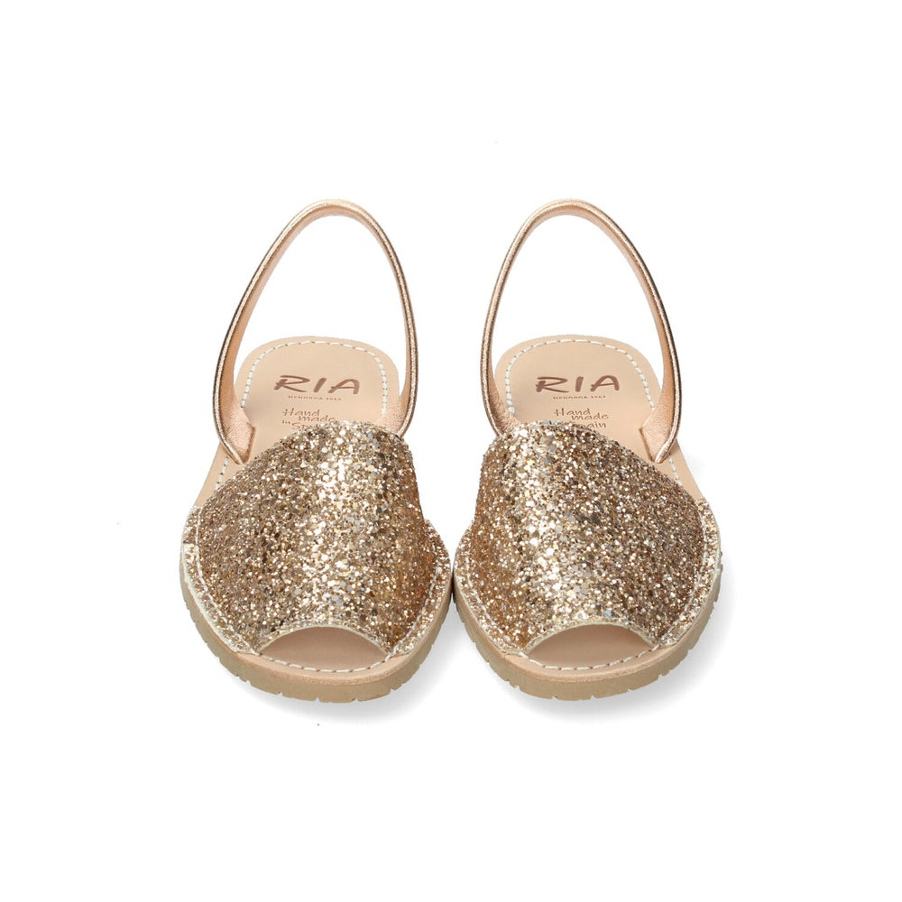 Ria Menorca Women's Minorcan Sandals Glitter Metallic Peach Caramel 21224-S2