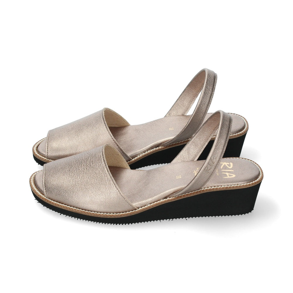 Ria Menorca Women's Minorcan Sandals Metalgrain Onyx Black 22510