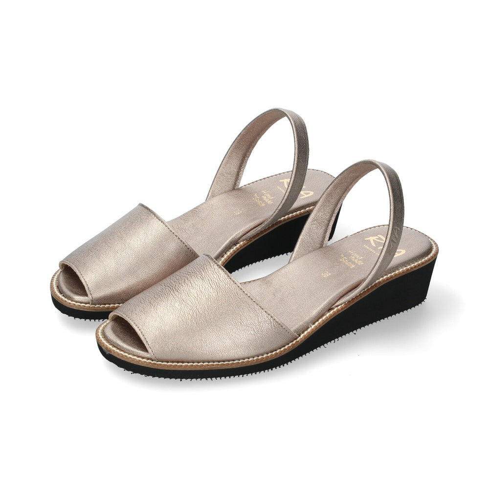 Ria Menorca Women's Minorcan Sandals Metalgrain Onyx Black 22510