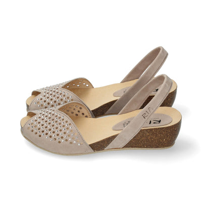 Ria Menorca Women's Sandals Suede Caramel 33219